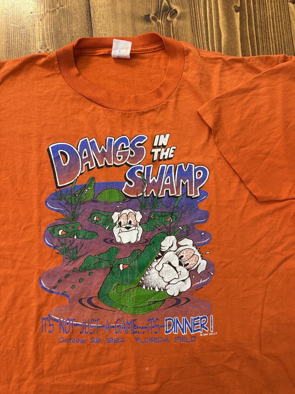 1994 Vintage Florida Gators Dawgs In The Swamp Graphic Tee Shirt Mens XL